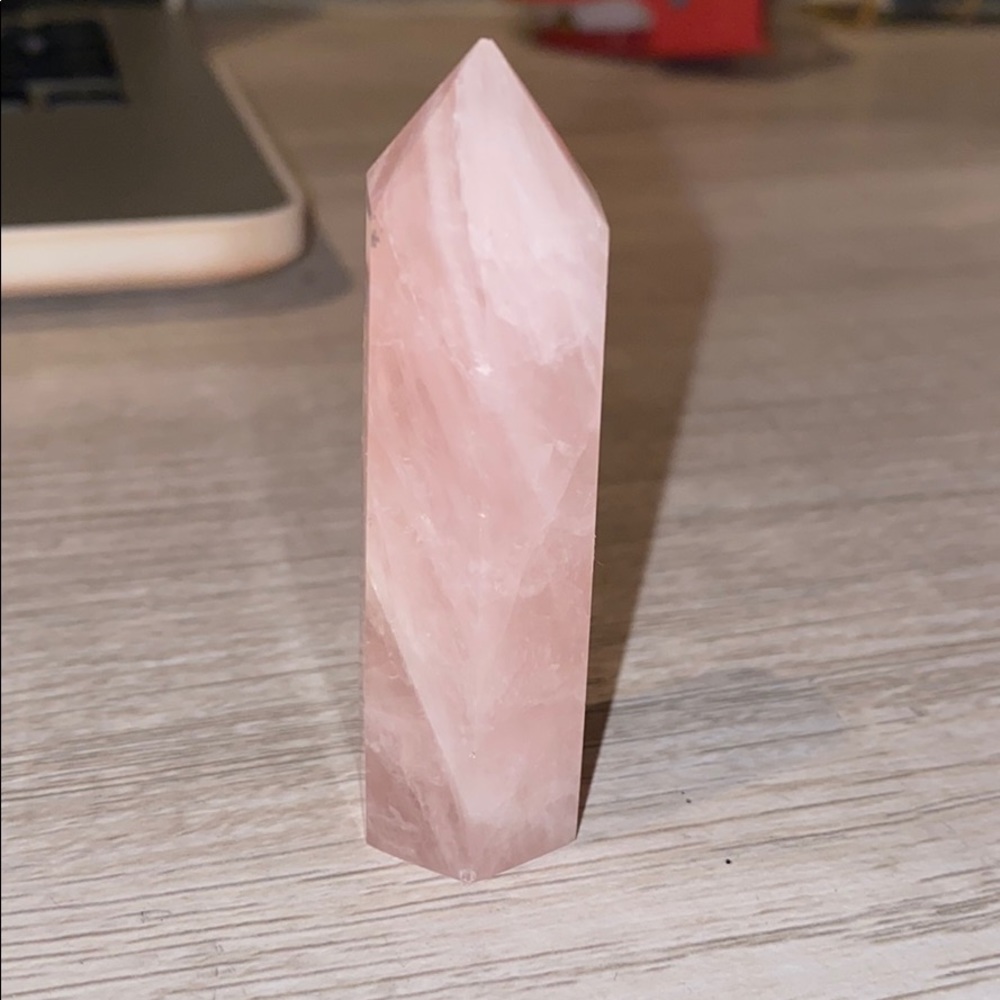 ✨3 for $25 natural rose quartz hexagon prism